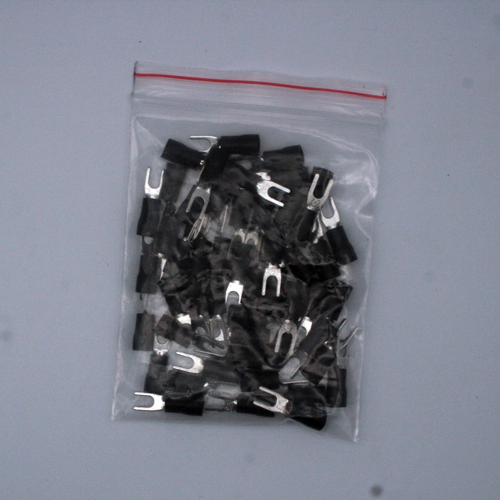Sv2-3 five color bifurcated cable wire connector 50 PCS / wrapped bifurcated preinsulated fork shovel WG wire crimping termi