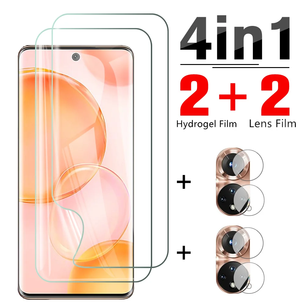 Гидрогелевая пленка 4 в 1 для Honor 50, Защитная пленка для экрана Honor 30, 20 Pro Plus, 30i, 20, 10X, 9 Lite, 20S, 10i, защитная пленка для объектива камеры
