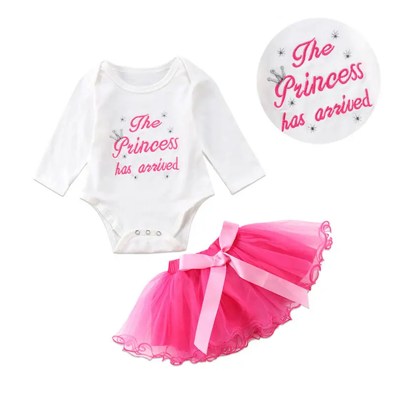 2019 Nieuwe baby meisjes outfits Kids Pasgeboren PRINSES Baby Girl Outfit Tutu Jurk mooie 2pc mode prinses baby kleding