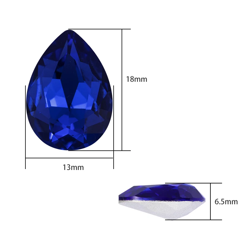 4 Sizes Shining Tear Drop K9 Glass Rhinestones Glass Crystal Pointback Rhinestones Glue on Garment Crafts Jewelry Accessories