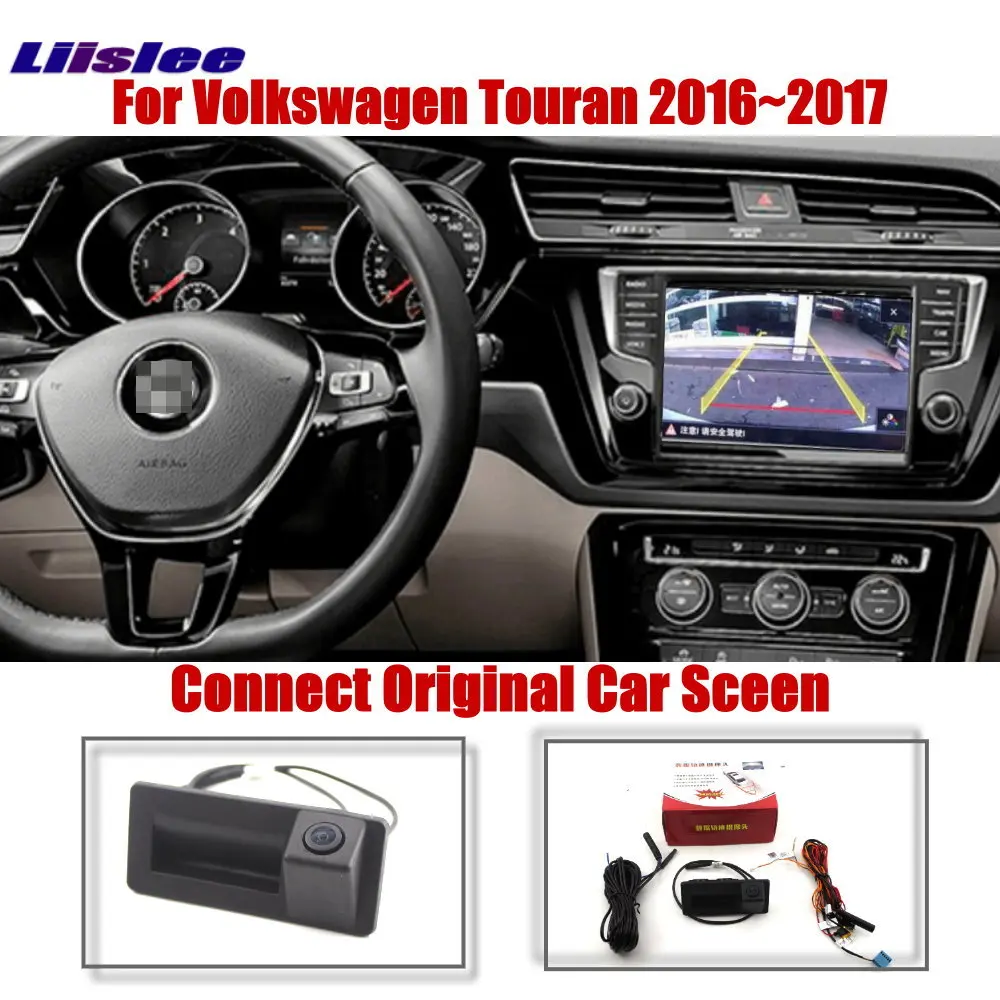 For VW Touran (5T) 2015-2023 MQB MIB System Display Car Rear View Camera Reverse Image Dynamic Upgrade Trunk Handle AUTO CAM