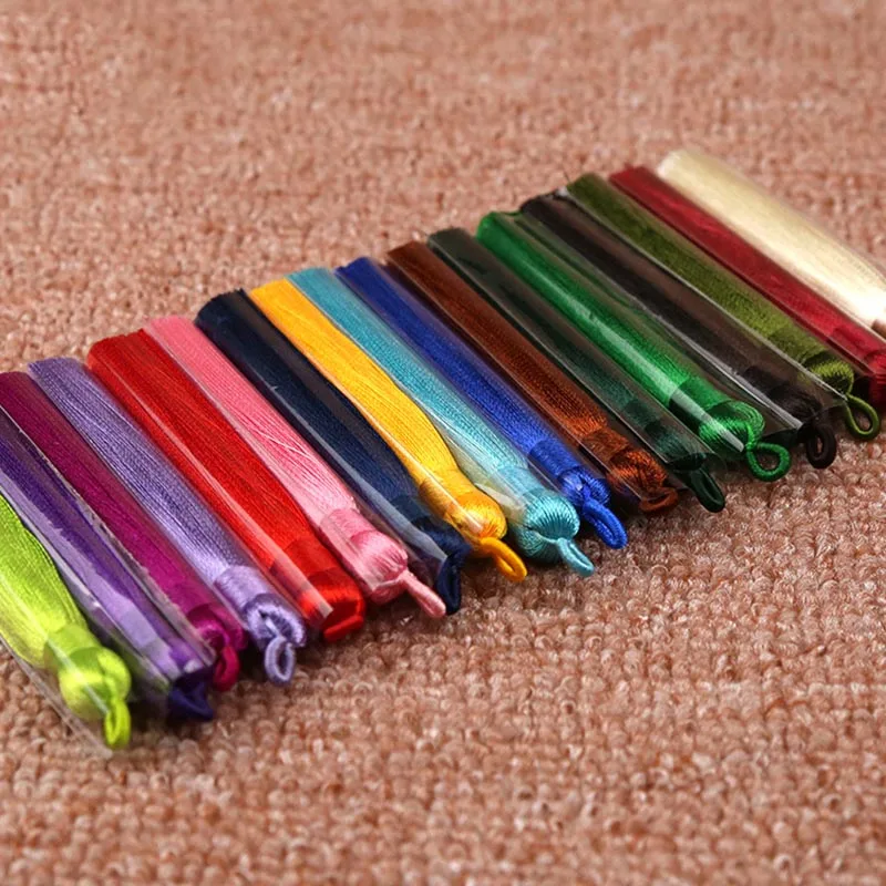 Cepillo de borla de seda de algodón colorido para pendientes, colgante de borlas Sati, manualidades hechas a mano, 10 piezas, 8cm