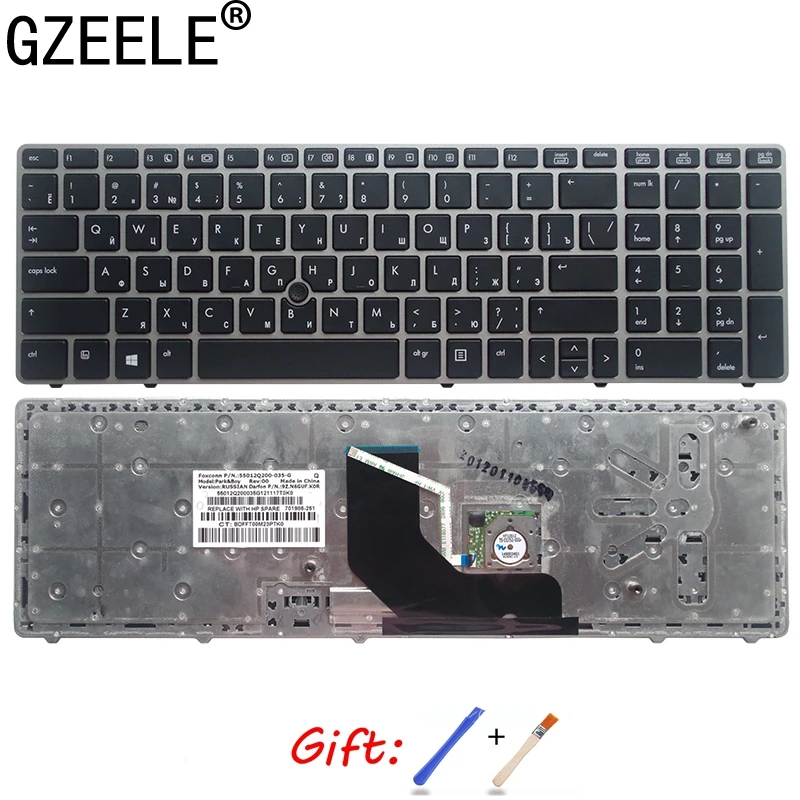 

Russian Laptop keyboard FOR HP EliteBook 8560p 8570P 8560B 6560b 6565b RU layout silver with pointing stick keyboard