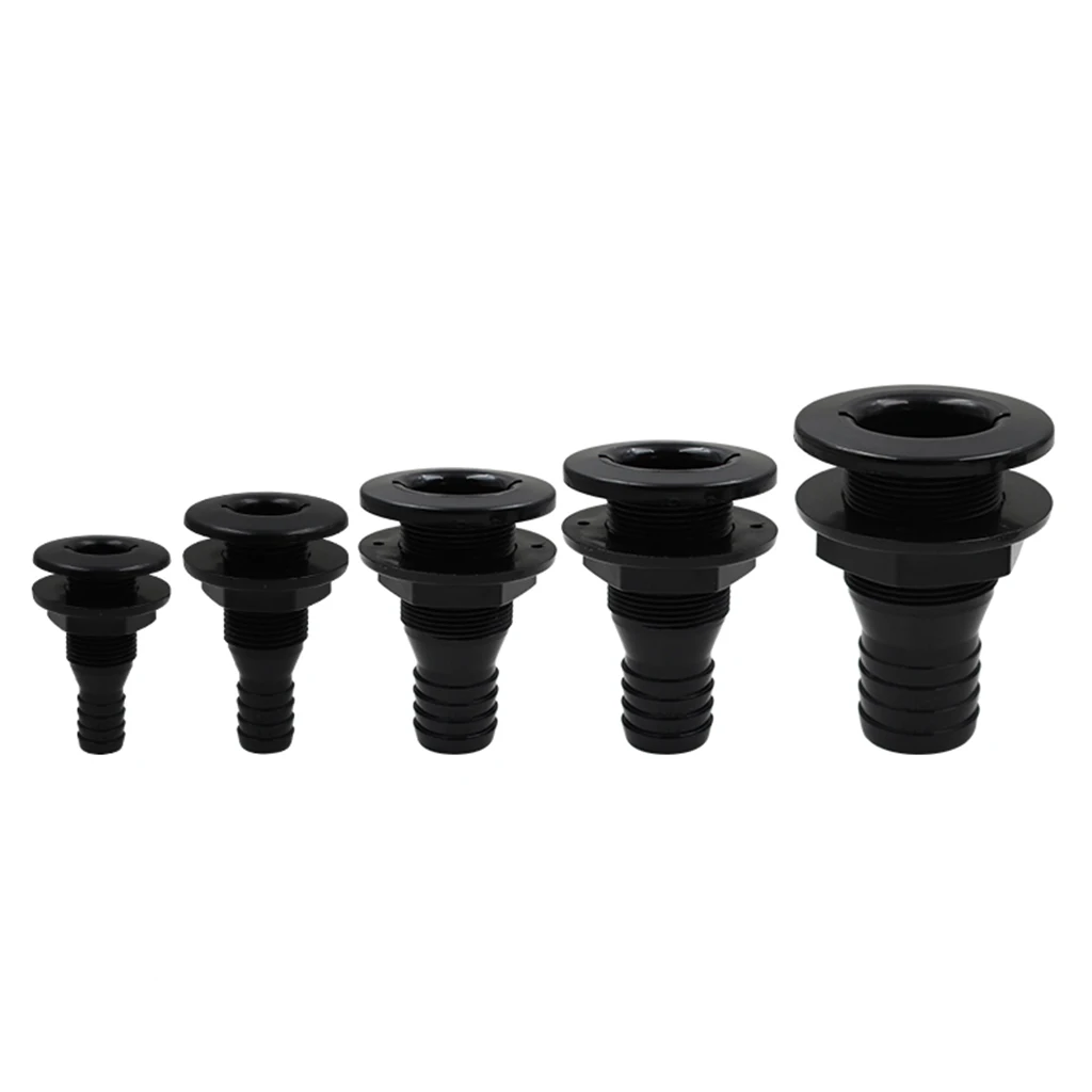 3/4'' Plastic Black Marine Thru-Hull Fittings Bilge Pump Hose Fitting For Boat