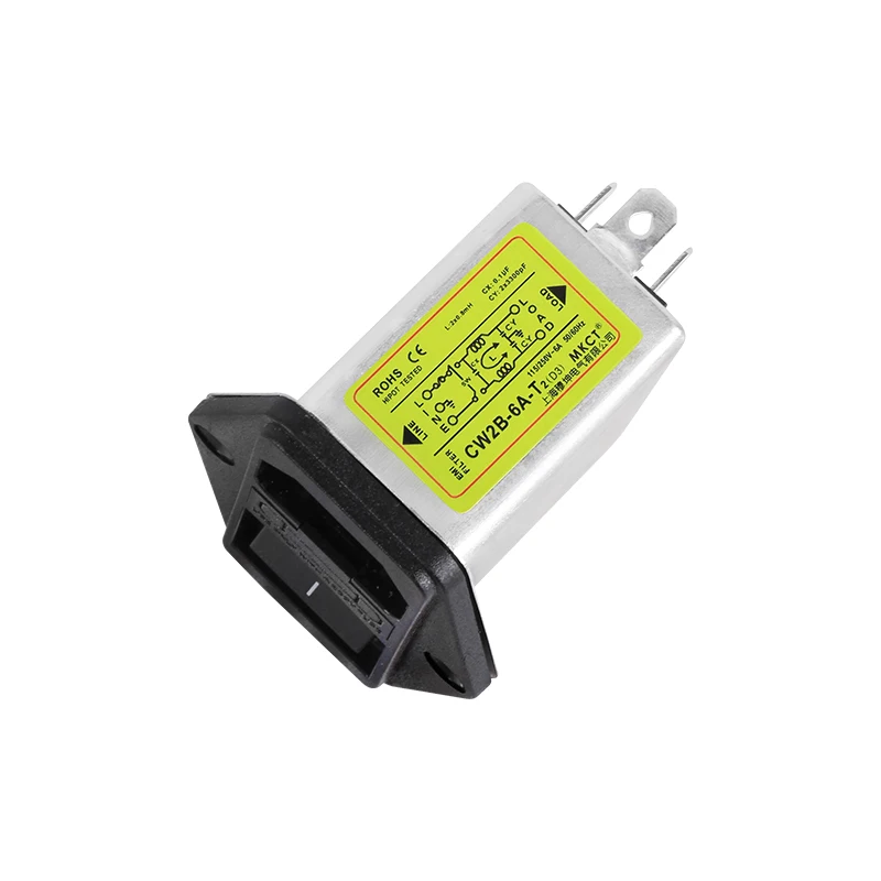 EMI AC 220V purification anti-interference double fuse CW2B-1A/3A/6A/10A-T2(D3) power supply filter