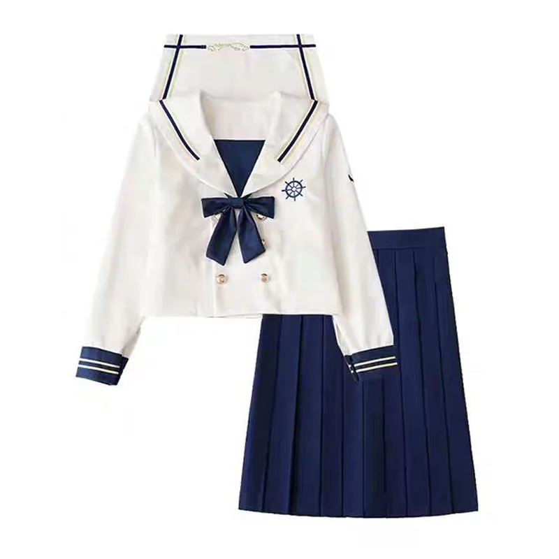 Nova chegada estilo universitário japonês jk define uniforme escolar meninas estilo da marinha outono high school feminino novidade ternos de marinheiro uniforme