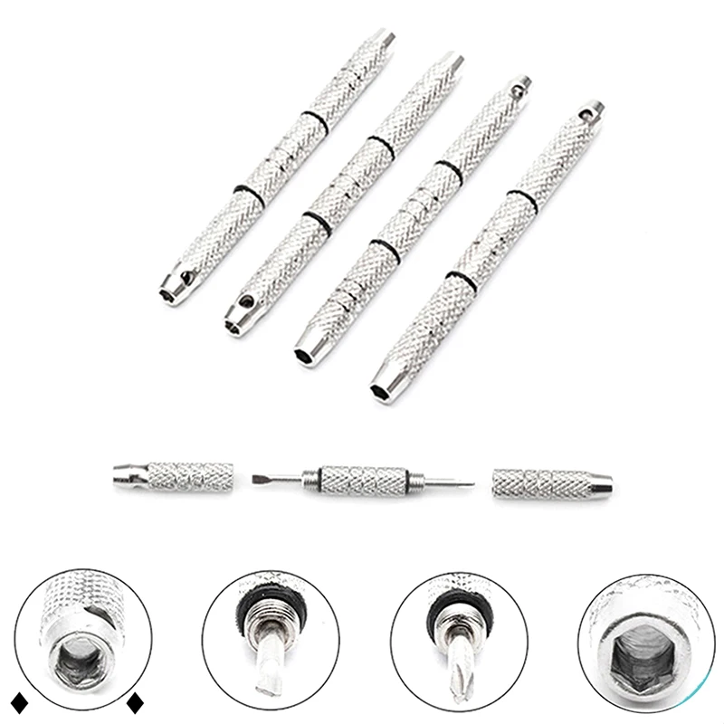 4 in 1 Screwdriver Watch Eyeglass Repair Tools Aluminum Steel Portable Mini Tool