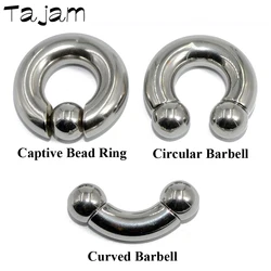 Big Size Internally Threaded Surgical Steel Circular Barbell Curved Barbell Captive Bead Ring  Man Piercing Body Jewelry