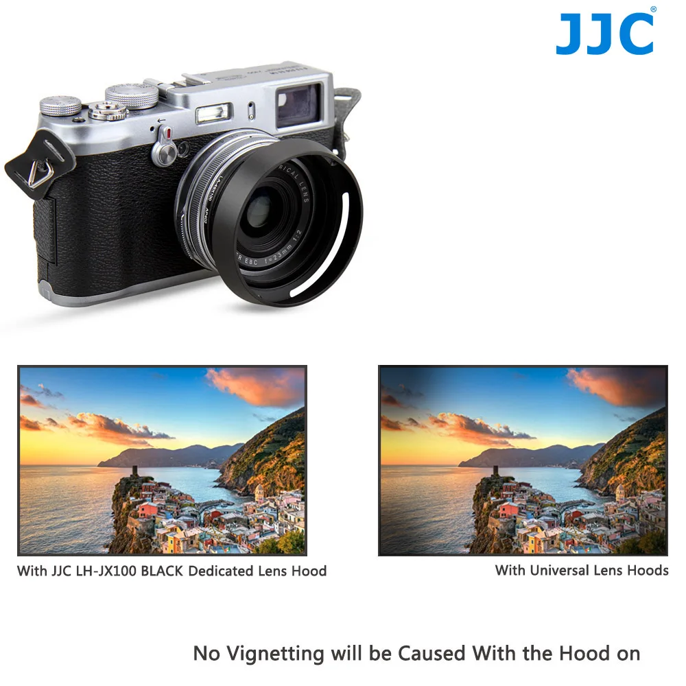 JJC Metal Lens Hood Sun Shade with 49mm Filter Adapter Ring for Fujifilm X100VI X100V X100F X100T X100S X100 X70 Fujifi LH-X100