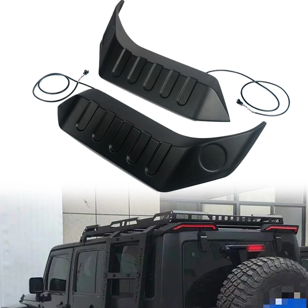 Car Rear Roof Wing Splitter Spoiler Tail Split Tailplane for Jeep Wrangler JK JL 2007-2021 EU Version Turn Signal Brake Light