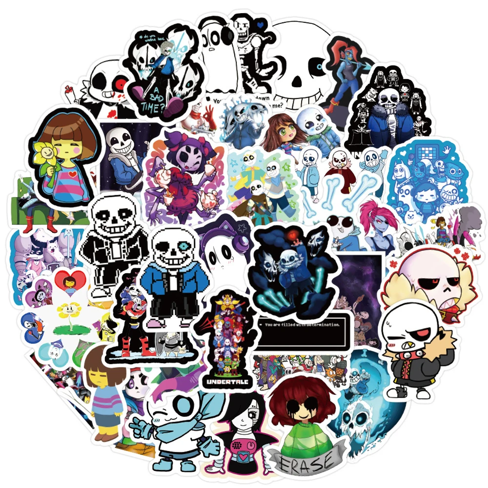 10/30/50PCS Undertale Game Stickers Graffiti DIY Skateboard Fridge Guitar Laptop Motorcycle Travel Luggage Funny Sticker Kid Toy