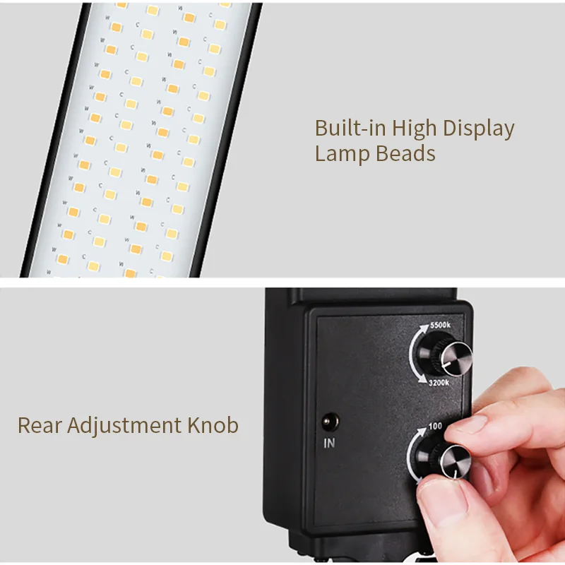 Luce di striscia da 40CM 3200-5500K illuminazione fotografica con treppiede per Youtube Video Photo Studio Photo Camera LED luce di riempimento Video