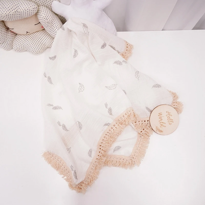 Crianças musselina swaddle wrap bebê borla recebendo cobertor recém-nascido saco de dormir p31b