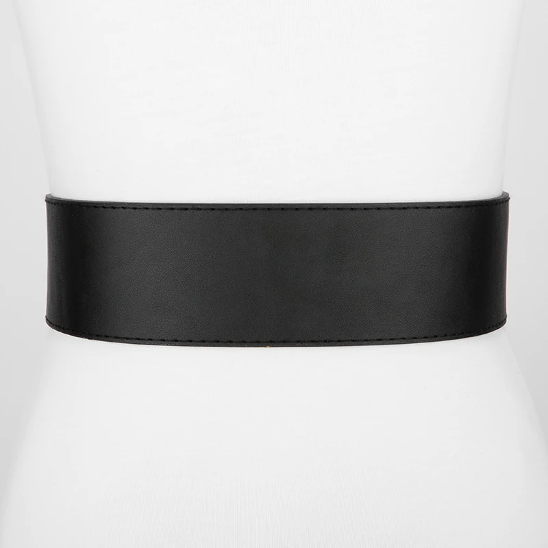 2021 Vrouwen Brede Riem Mode Pin Gesp Imitatie Black Leather Taille Riem Decoratieve Jas Jurk Eenvoudige Jurk Broeksbanden