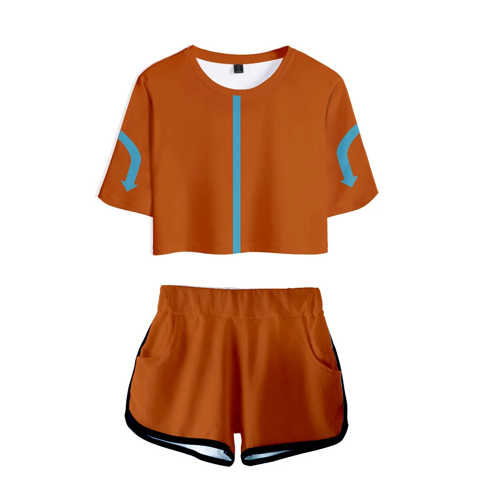 Anime Avatar: The Last Airbender Cosplay Costume Aang Katara Sokka Azula TophBeifong Iroh Women Two Piece Set Top and Shorts