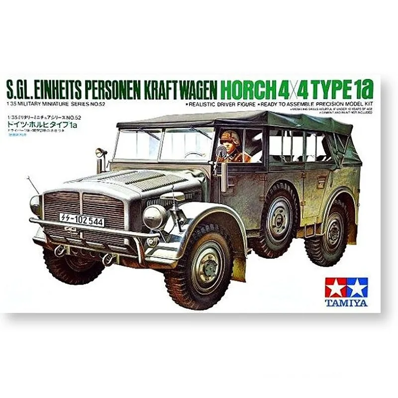 Tamiya Plastic Assembly Model 1/35 Germany Horch Type 1A Large Commander Car Adult Collection DIY Assembly Kit 35052