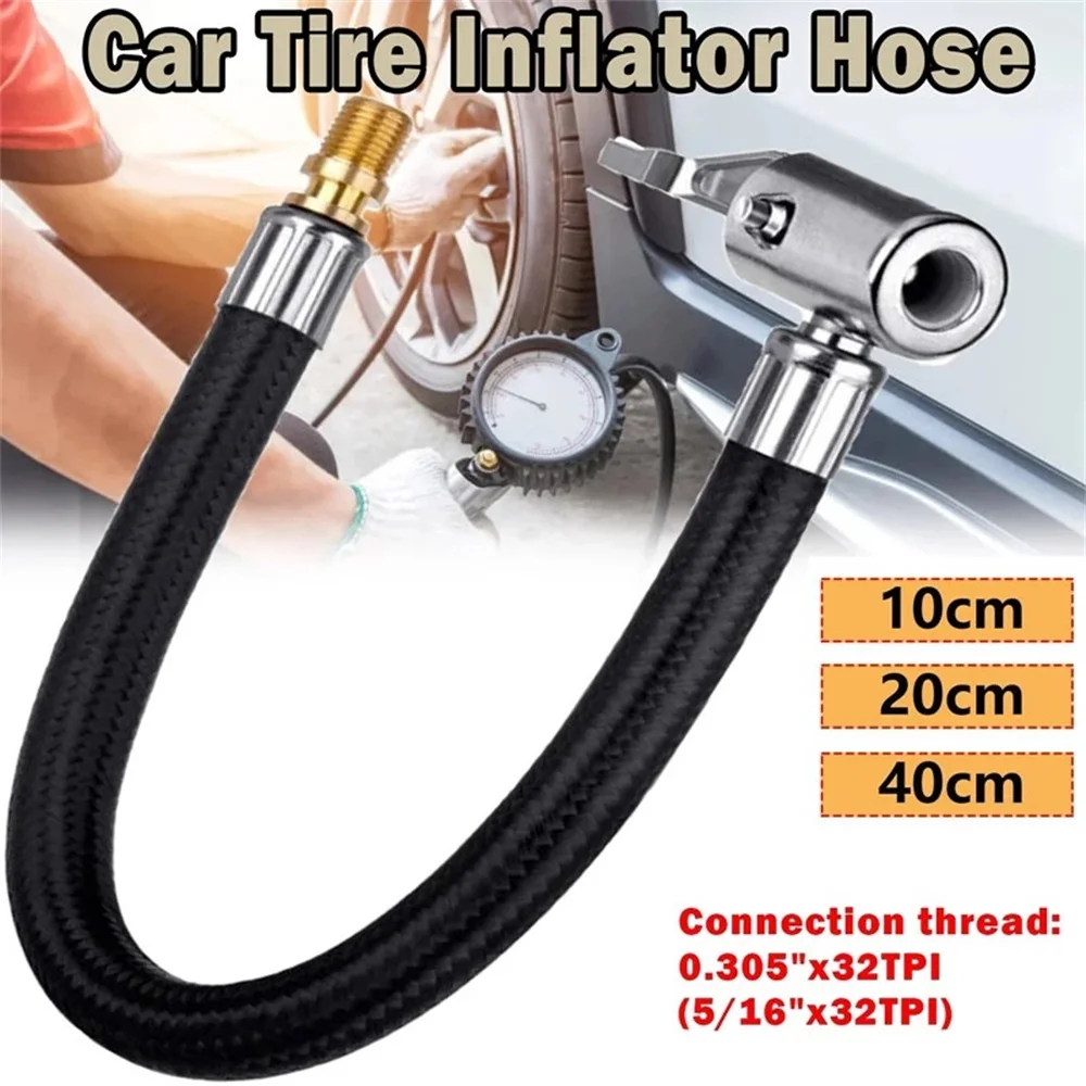 Car Tire Air Inflator Hose Bike Motorcycle Inflatable Pump Extension Tube Adapter Twist Tyre Air Connection Locking Air Chuck