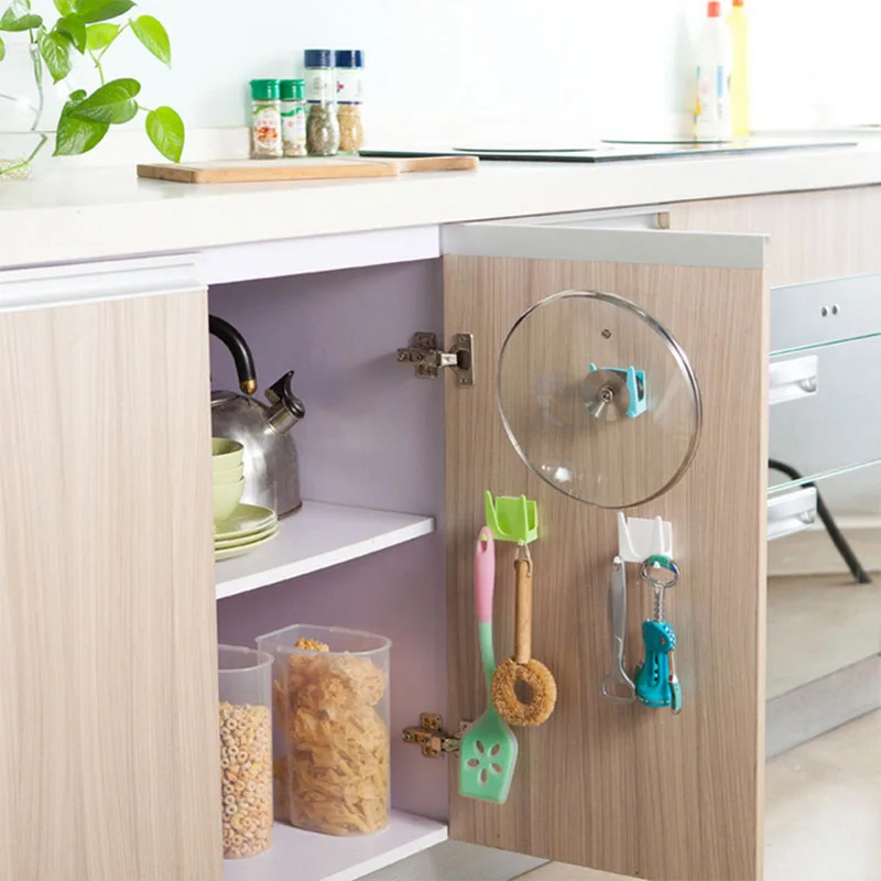 Cooking Tool Hot Plastic kitchen accessories Pot Pan Cover Shell Cover Sucker Tool Bracket Storage Holder Rack pot lid holder