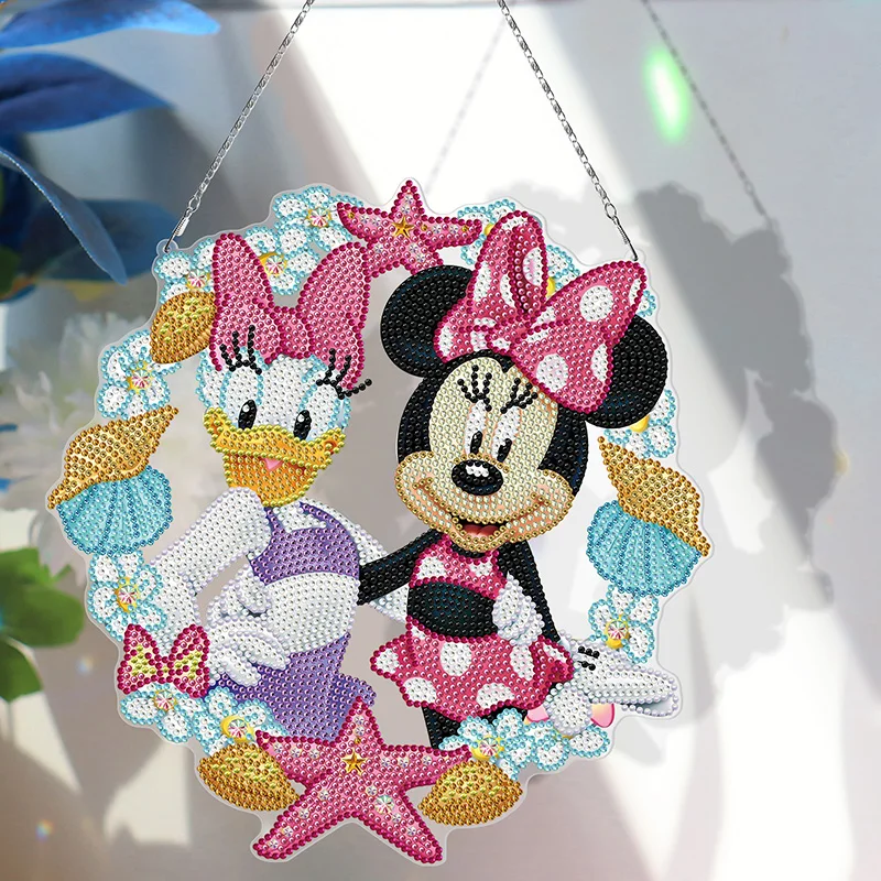 Disney 5D diamentowa malowanie wieniec świąteczny specjalny Rhinestone kreskówka myszka miki myszka Minnie haft DIY dekoracja wnętrz (rękodzieło)