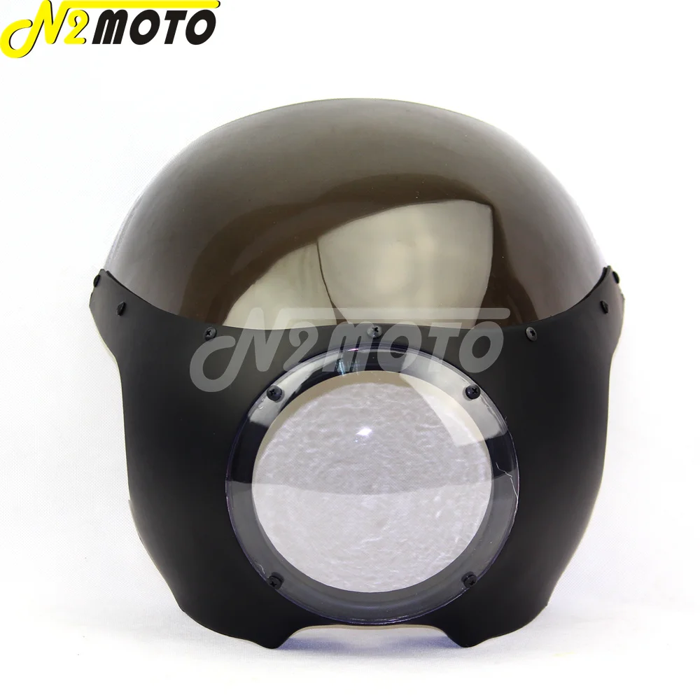 Matte Black Smoke Motorcycle Visor 5 3/4