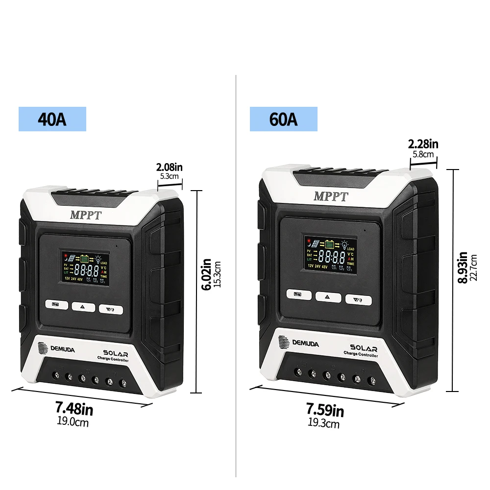 MPPT 60A 50A 40A 30A 20A 10A PV Solar Charge Controller 12V 24V 48V Auto High Efficiency Battery LCD Solar Regulator Dual USB