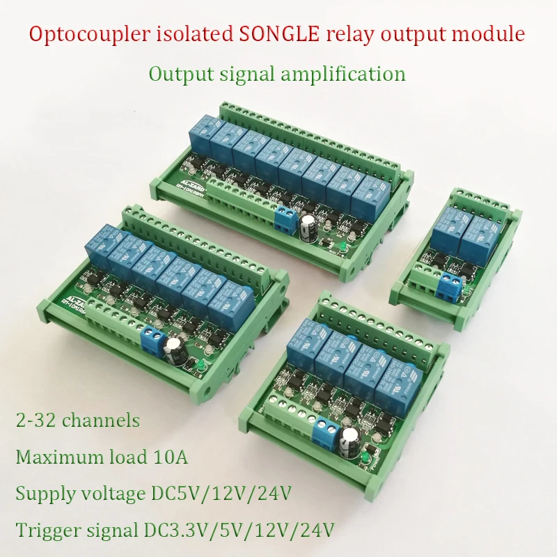 placa amplificadora de sinal 232 canais optoacoplador isolamento modulo de saida de rele plc carga maxima 10a dc 33v 5v 12v 24v 01