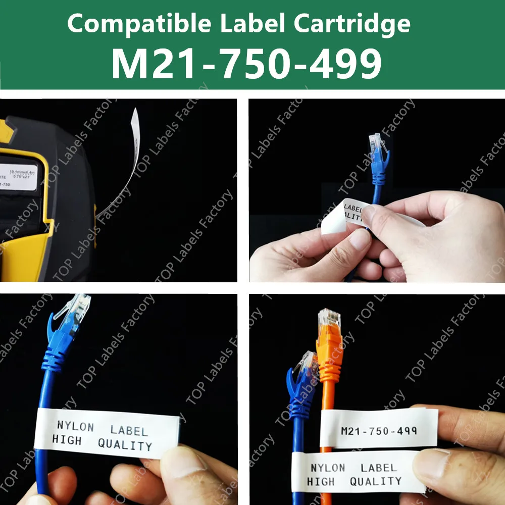 Imagem -05 - Nylon Pano Cartucho Film Handheld Label Printerlabeller Laboratory Maker Chip Versão Novo bk em wt M21750499 110pk