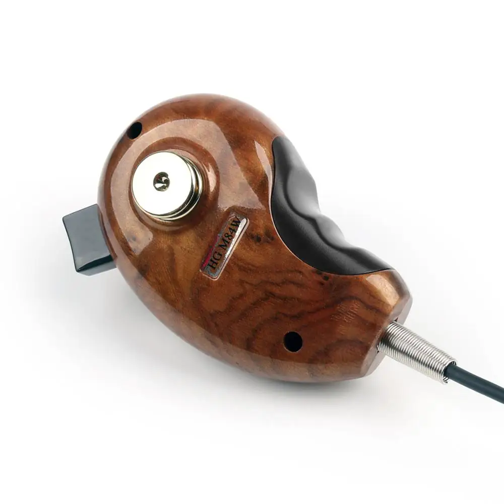 Artudatech 1Pcs Wood Grain HG-M84W 4 Pin Noise Cancelling CB Microphone For Cobra Uniden