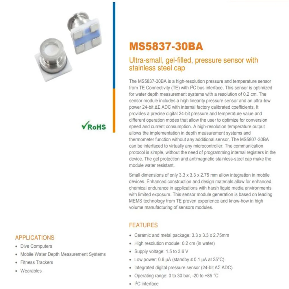 MS583730BA01 Measurement Specialties Sensor