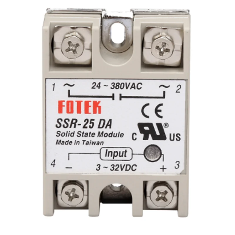 

10pcs/lo't SSR-25DA 25A Single-phase Solid State Relay Module input 3-32VDC output 24-380VAC