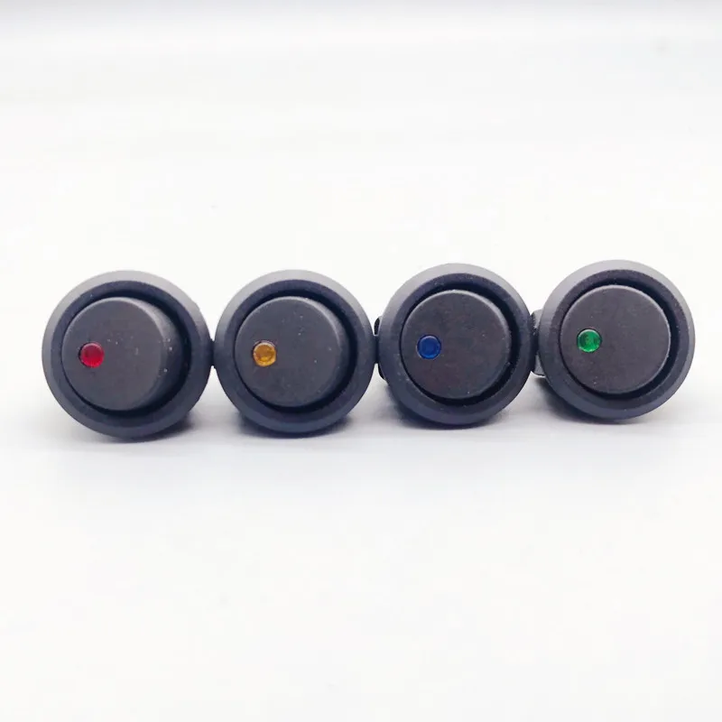 Rocker switch Car 12V/220V   3 Pin Round Rocker Dot Boat LED Light Toggle Switch SPST ON/OFF