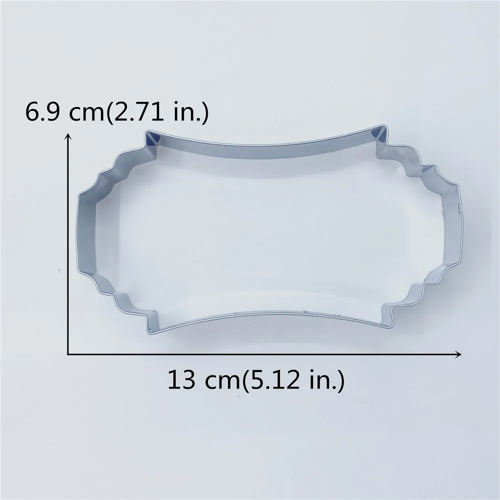 KENIAO Plaque Cookie Cutter - 6.9 x 13 CM - Frame Biscuit / Fondant / Bread / Pancake Molds - Stainless Steel