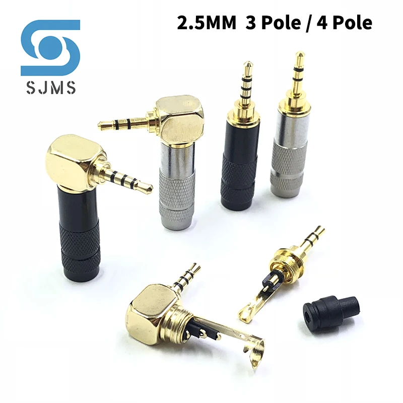 

Gold plated Stereo with Clip 2.5 mm 3 Pole 4 Pole Repair Headphone Jack Plug Cable Audio Plug Jack Connector Soldering