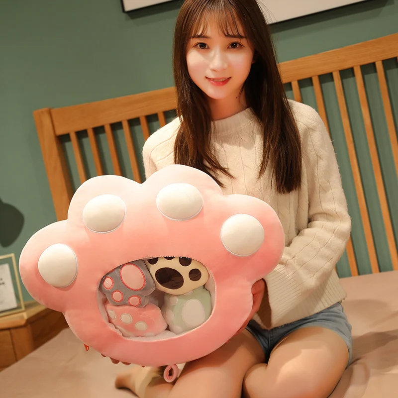 New Arrive 50CM Creative 5pcs A Bag Of Cat Paw Toys Animals Doll Bear Paw Plushie Pillow Sofa Bed Cushion  Gift