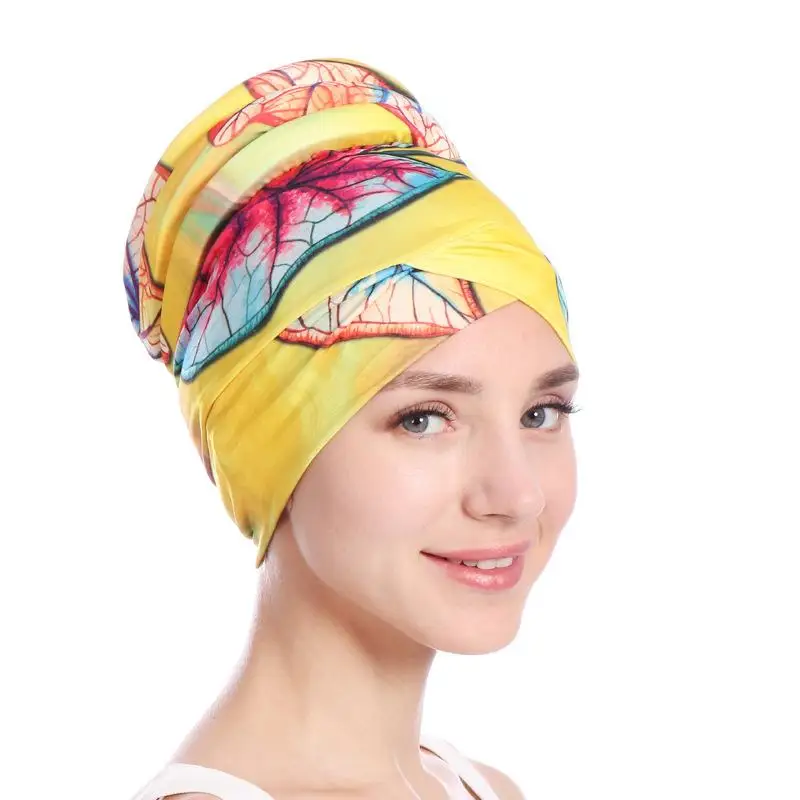 Indian Turban Women Flower Printed Hair Loss Cover Cancer Chemo Cap Muslim Hat Headscarf Beanie Bonnet Headwear Islamic Fashion