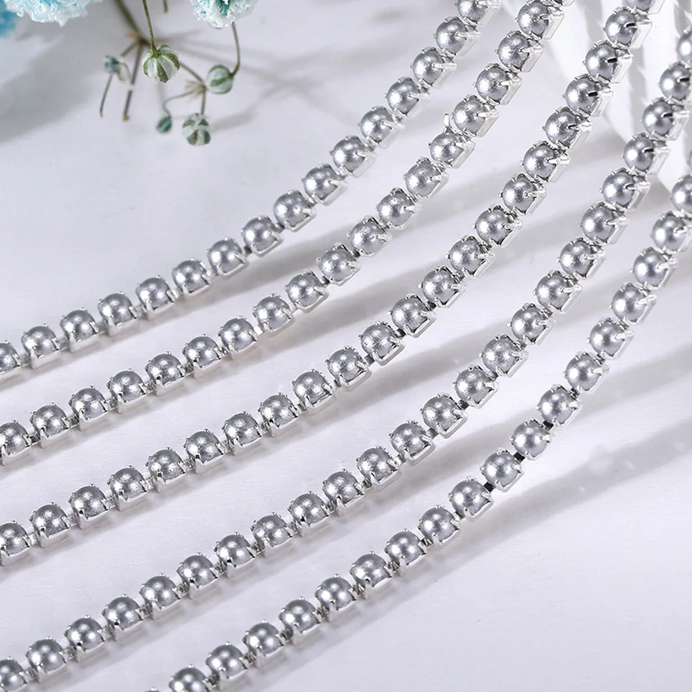 SS6-SS18 Klaue Tasse Strass Kette Glänzende Kristalle Glasperlen Gold Bese Nähen Auf Strass Trim Strass Strass Kette Handwerk – Detail 4