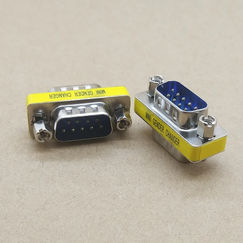 1PCS DB9 9Pin/ Female To Female/ Female To Male/ Male To Male/ Mini Gender Changer Adapter RS232 Serial Connector