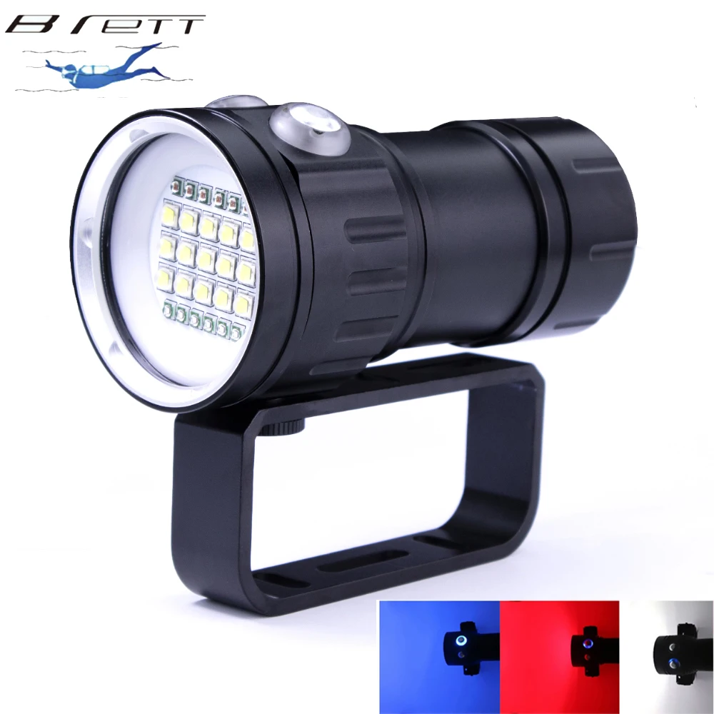 Torcia subacquea a LED 20000lumen 15 * L2 torcia a LED subacquea 100m torcia tattica impermeabile per videocamera luce di riempimento Video