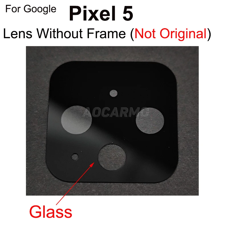 Aocarmo For Google Pixel 5 Rear Back Camera Lens Glass With Frame Ring Adhesive Sticker Replacement Part