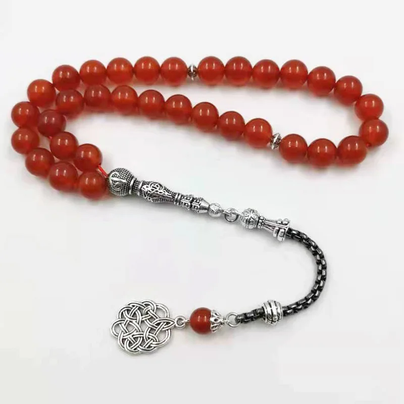 

Natural Red Agates chalcedony Tasbih Islam misbaha Muslim Everything is new bracelet prayer beads 33 66 99beads stone Rosary