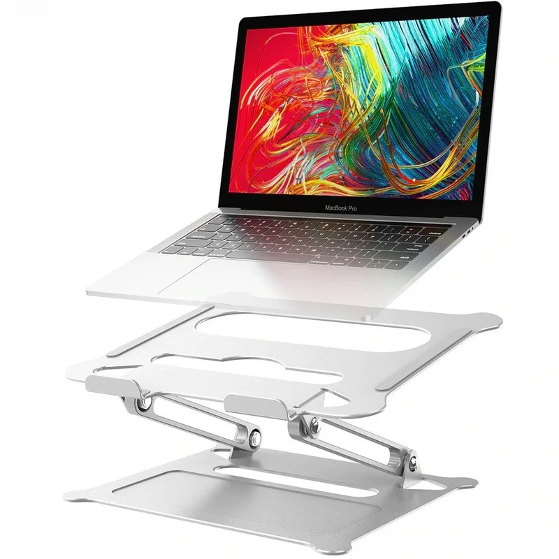 Laptop Stand Aluminium Alloy ,Adjustable Multi-Angle Laptop Holder Heat Release Foldable For 10-17inch Notebook MacBook Computer