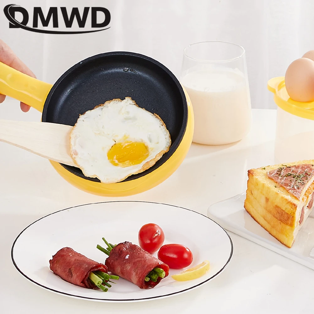 110V/220V Multifunction Household Mini Egg Omelette Pancake Fried Steak Frying Pan Non-Stick Boiled Eggs Boiler Steamer Cooker