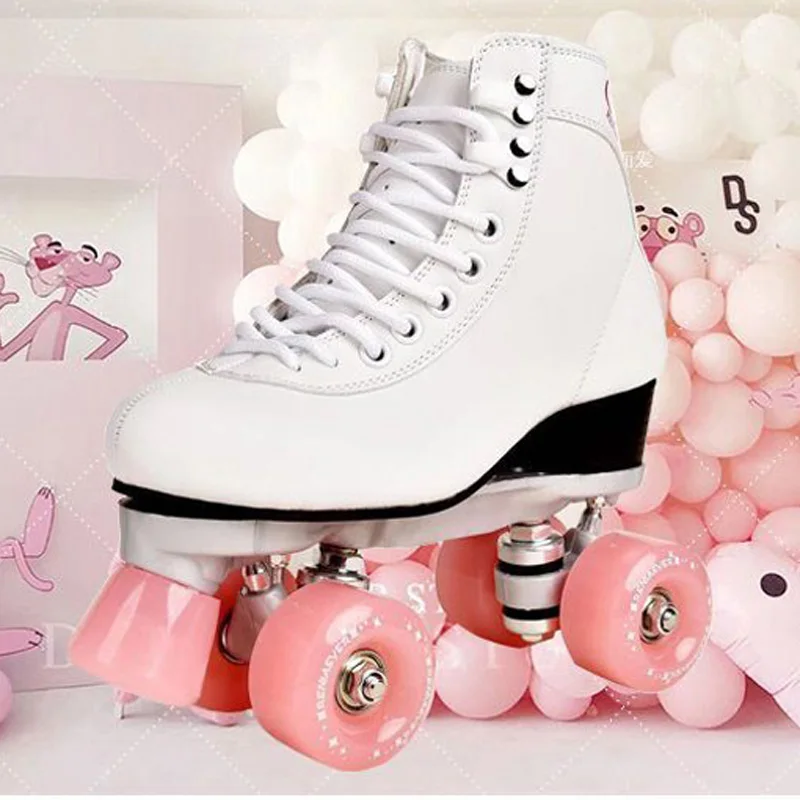 New Style Adult Double-row Roller Skates Four-Wheel Skates Adult Men and Women Outdoor Skates Shoes