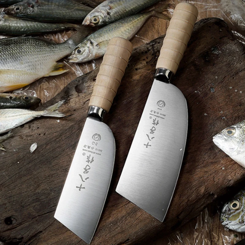 Shibazi kitchen knife professional Chinese kitchen knife meat cleaver 30Cr13 steel bore fish knife kitchenware S225-1