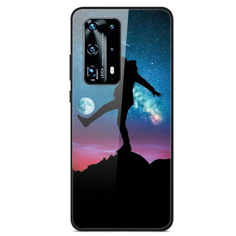 Cover For Huawei P40 Pro / P40Lite Case Luxury Tempered Glass Fundas for Huawei P40 Lite P 40 Bumper P40Pro Fashion Cool Coque