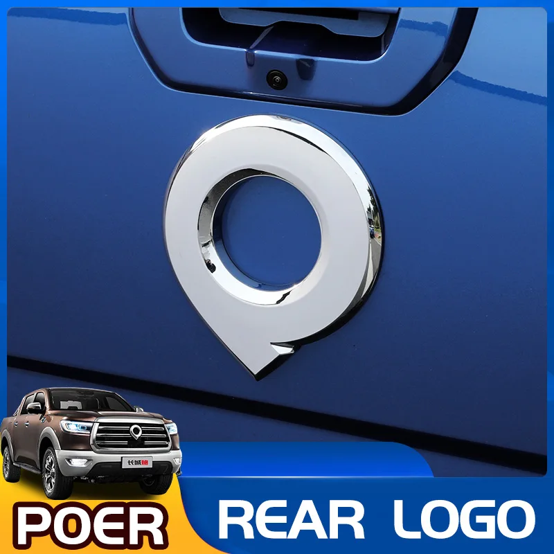 GWM POER Chrome Emblem Badge Car Rear Trunk Lid Sign Nameplate Decoration Sticker POWER LOGO PICKUP TRUCK