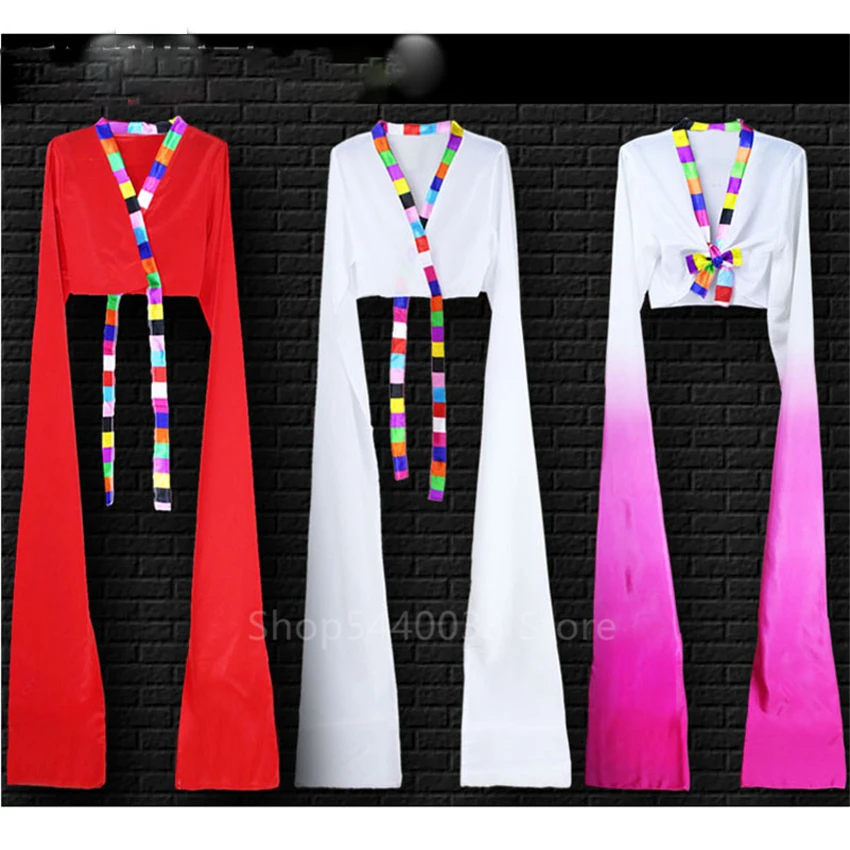 Multicolor Hanfu Water Sleeves Classical Beijing Opera Tibetan for Adult Women Practice Folk Dance Performence Yangko Clothes