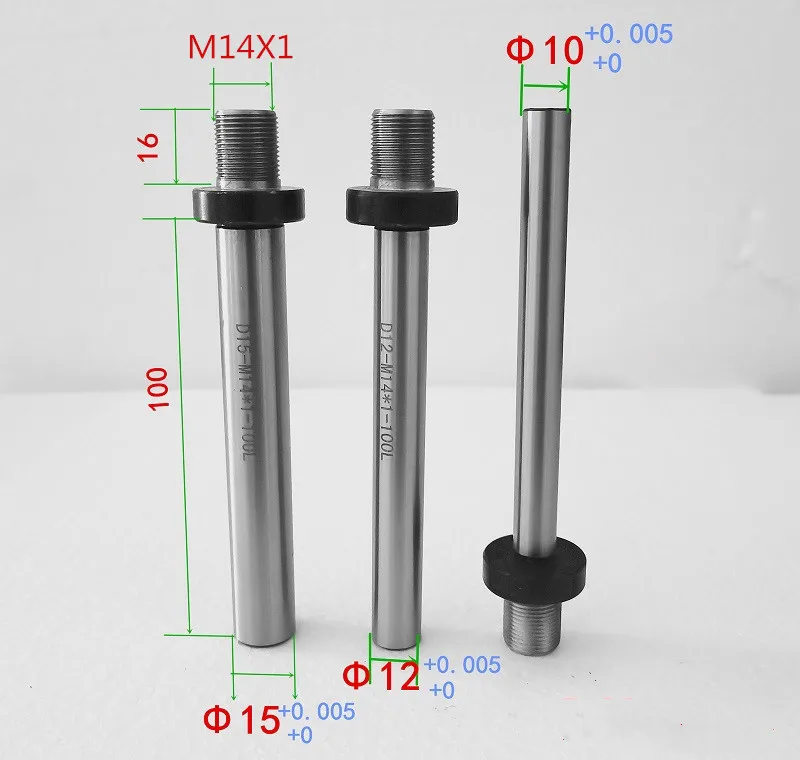 OD10mm/12mm/15mm M14x1mm M14 Spindle Shaft for Mini Lathe Chuck Cartridge K01-65 K02-65 K02-50 K01-63B DIY Wood Lathe Headstock