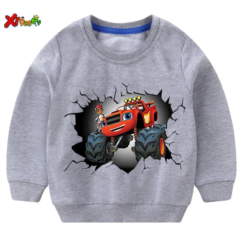 

Hoodie Boy Blazing Speed Car Cartoon Monster Machines Chothes Children Long Sleeve Sweatshirts Kids Boy Girl Cotton Top Baby Tee