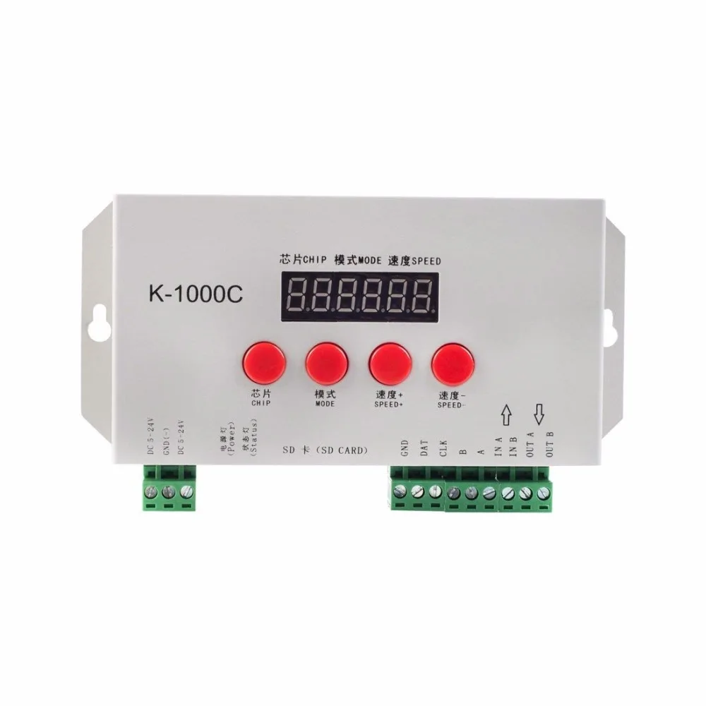 K-1000C(T-1000S Updated) WS2812B APA102C SK6812 WS2811 WS2801 Led Strip 2048 Pixels Controller DC5-24V Addressable Programmable